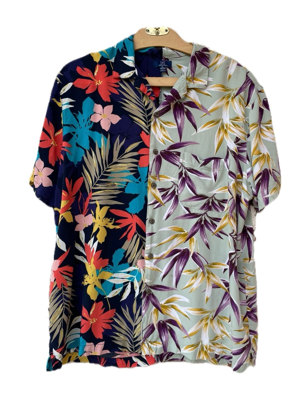George | Reworked Hawaiian Half & Half Button Down Shirt